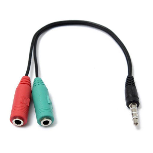 Cable Convertidor de Auriculares y Audifonos Conexion 3.5 mm de 1 Espiga a  2 - Espigas (Ideal